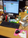 Helen's desk - UKRR spreadsheet on the desk top